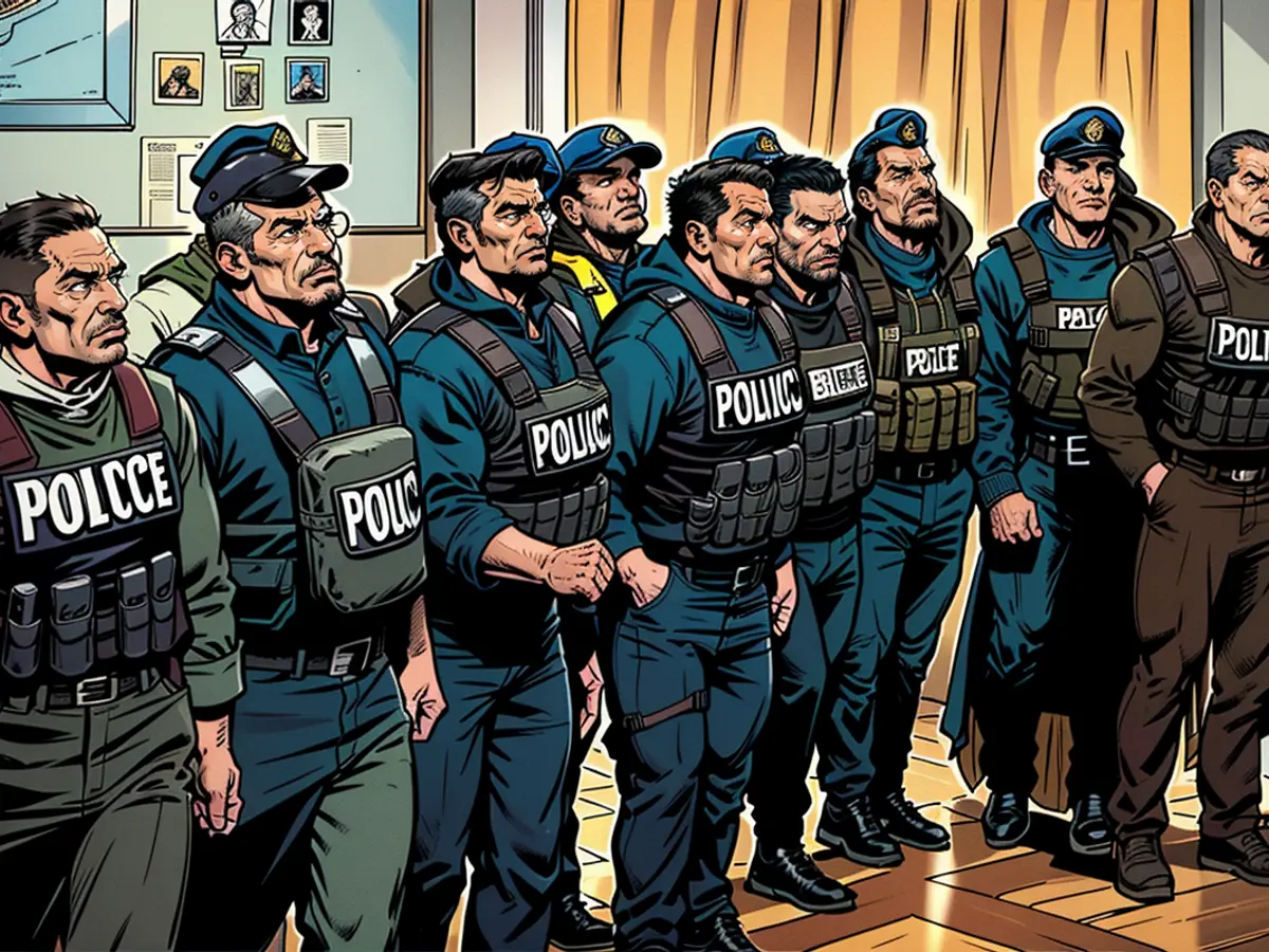 Alcuni militari boliviani vengono scortati dalla polizia dopo il loro arresto a La Paz, in Bolivia, il 27 giugno 2024.