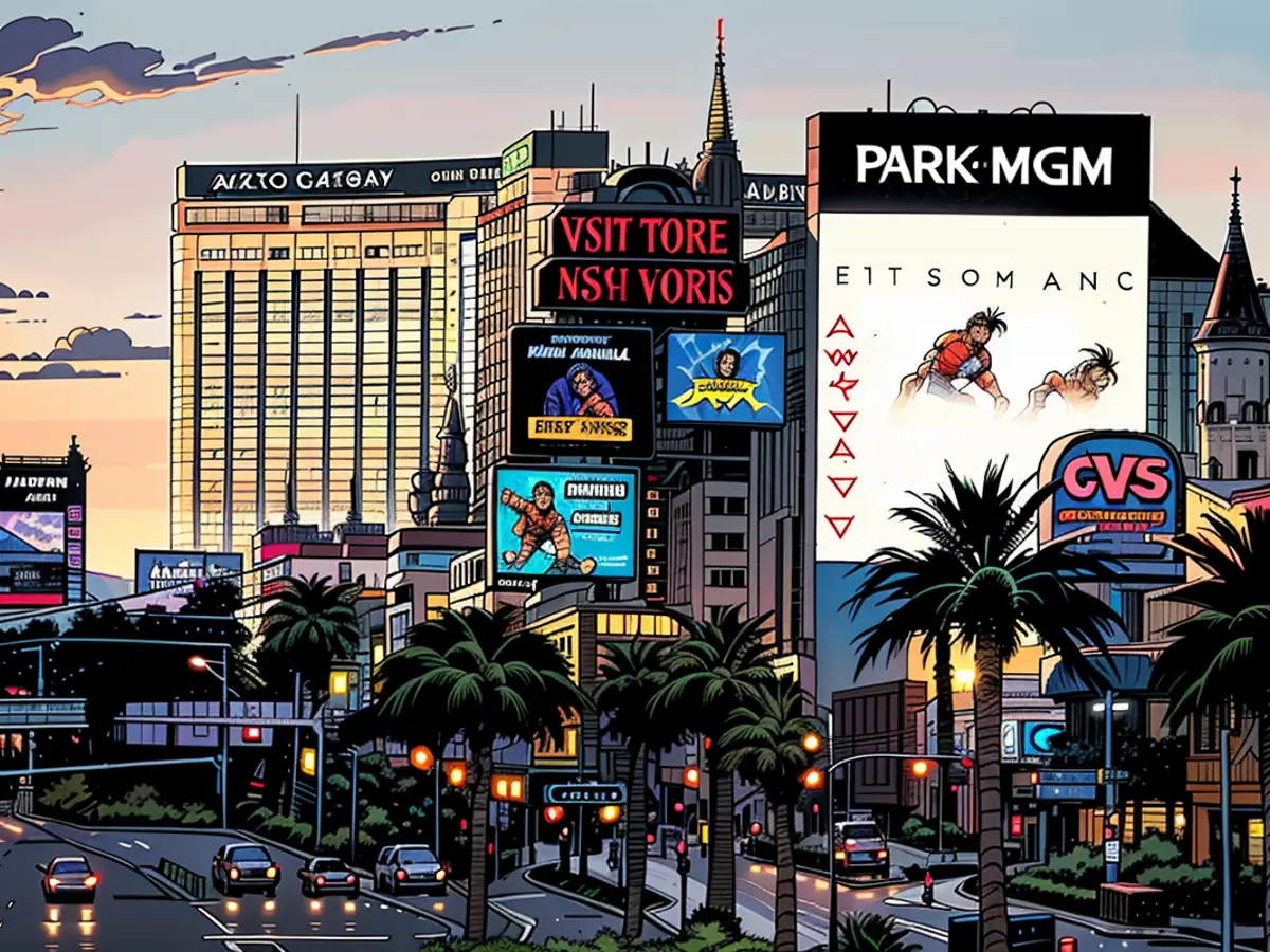 Une partie du Strip de Las Vegas, où VICI Properties est le plus grand propriétaire foncier. Un...