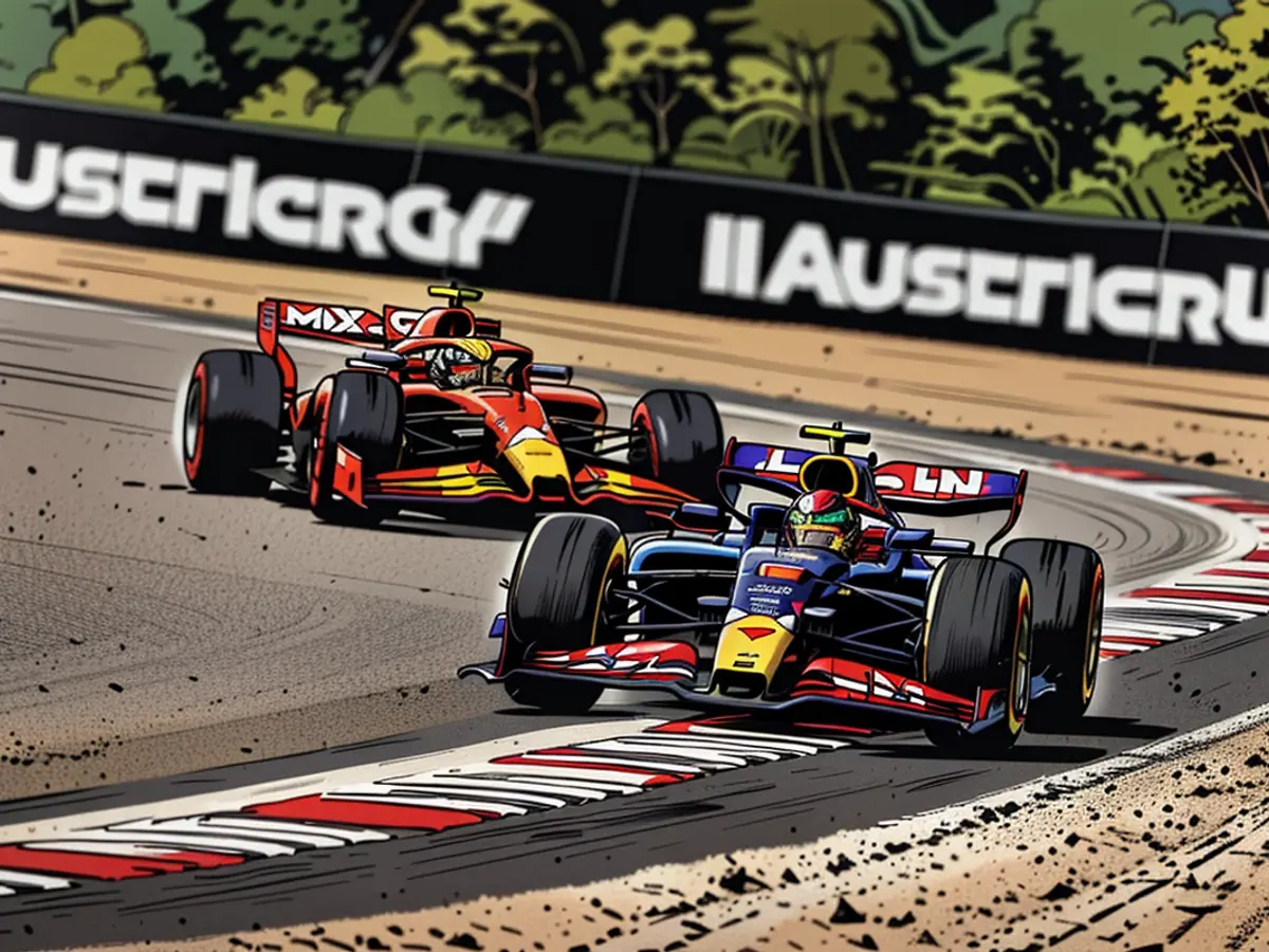 Max Verstappen della Red Bull e Norris della McLaren si sono affrontati per tutta la gara.