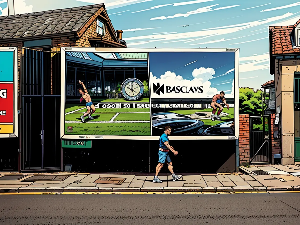Another of the pieces of art -- by Matt Bonner -- protesting Barclays' sponsorship of Wimbledon. 30/6/24 