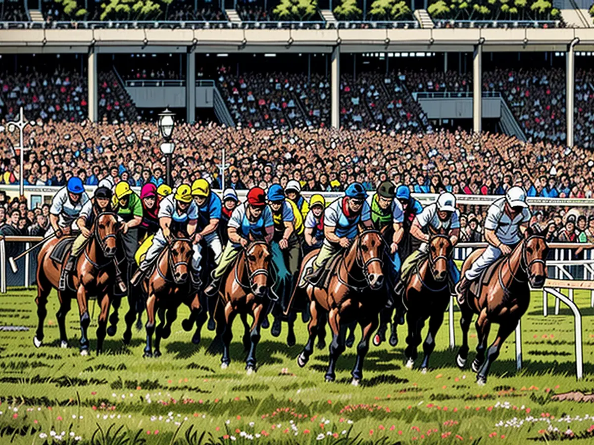 Les jockeys courent pendant le festival de Cheltenham. Les parieurs britanniques pourraient voir...