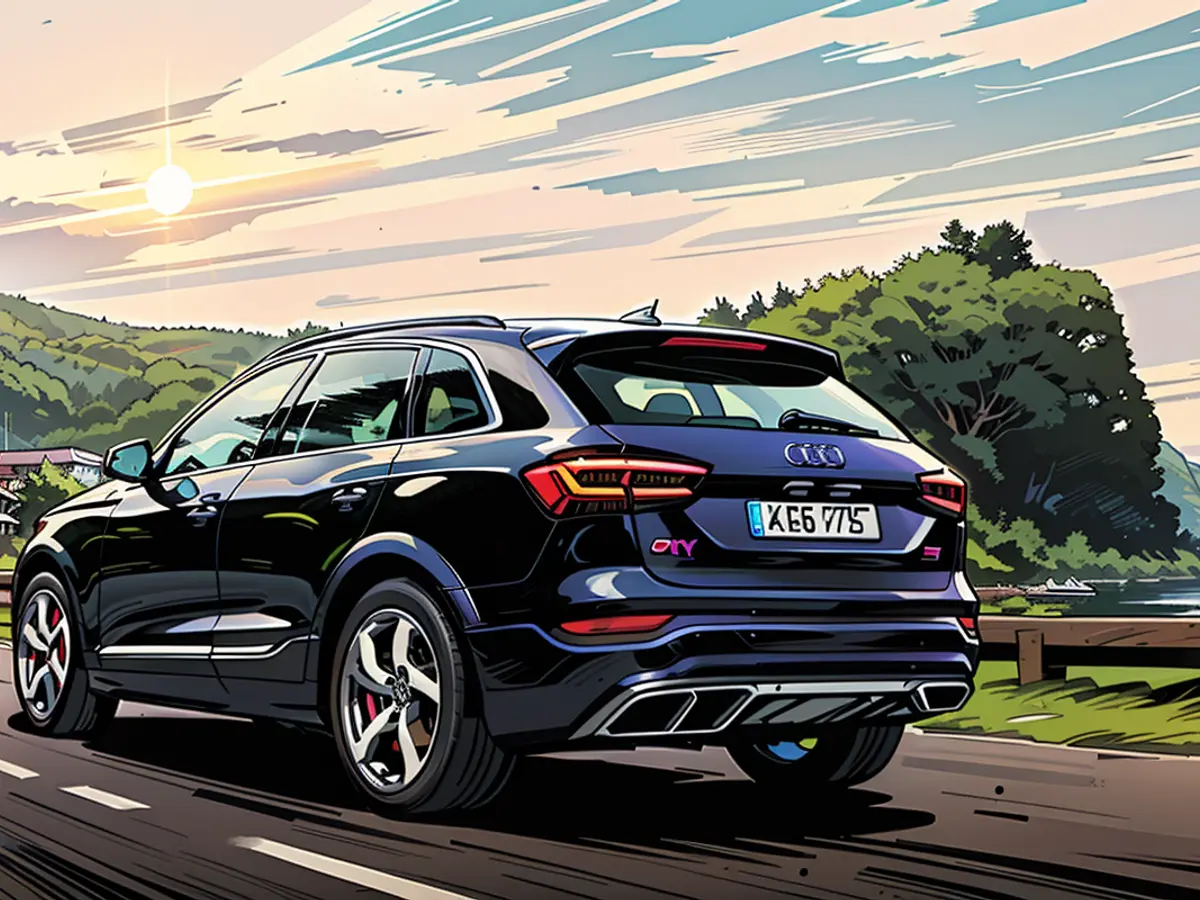 The rear section of the Audi Q6 in particular looks quite conservative. But it's funny that you can change the light graphics of the OLED rear lights in the menu.