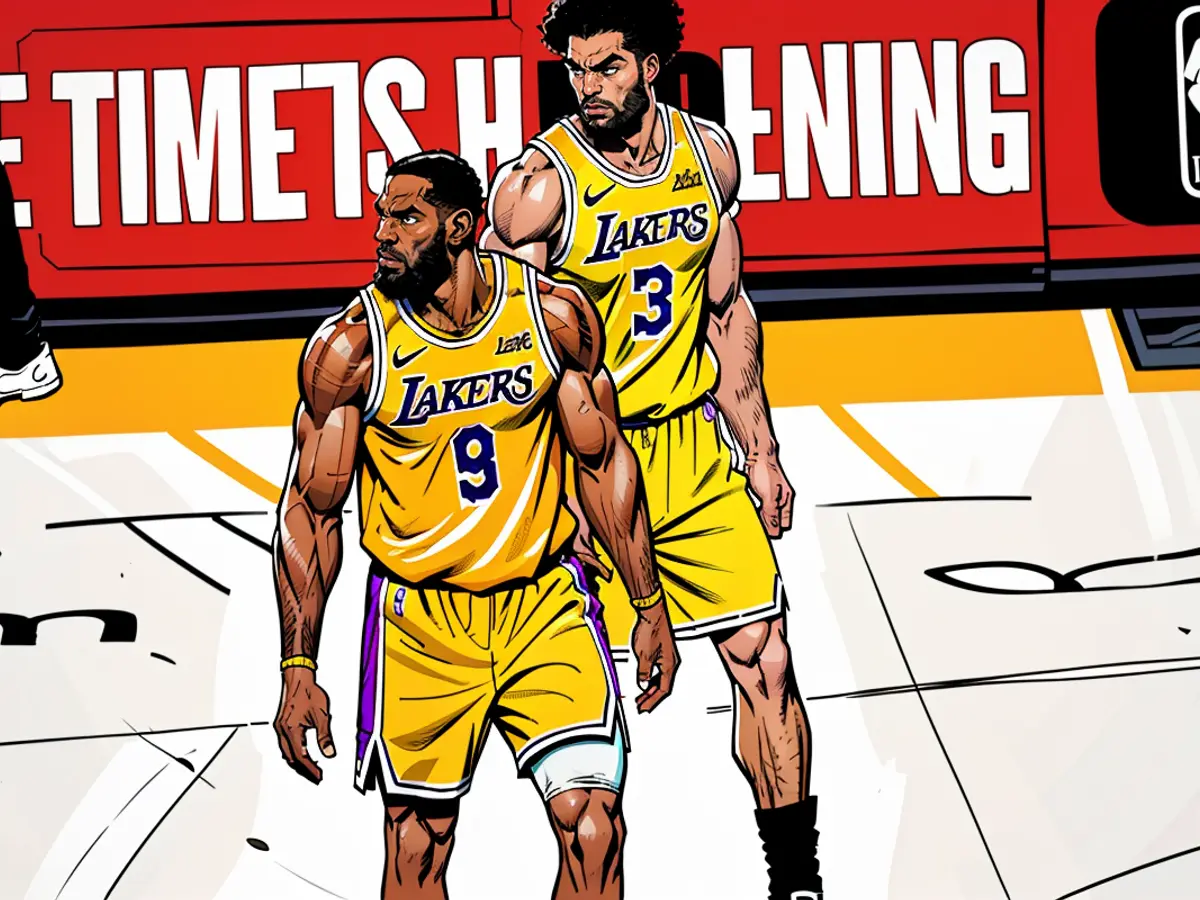 L'attaquant LeBron James et le centre Anthony Davis des Los Angeles Lakers risquent de manquer les...