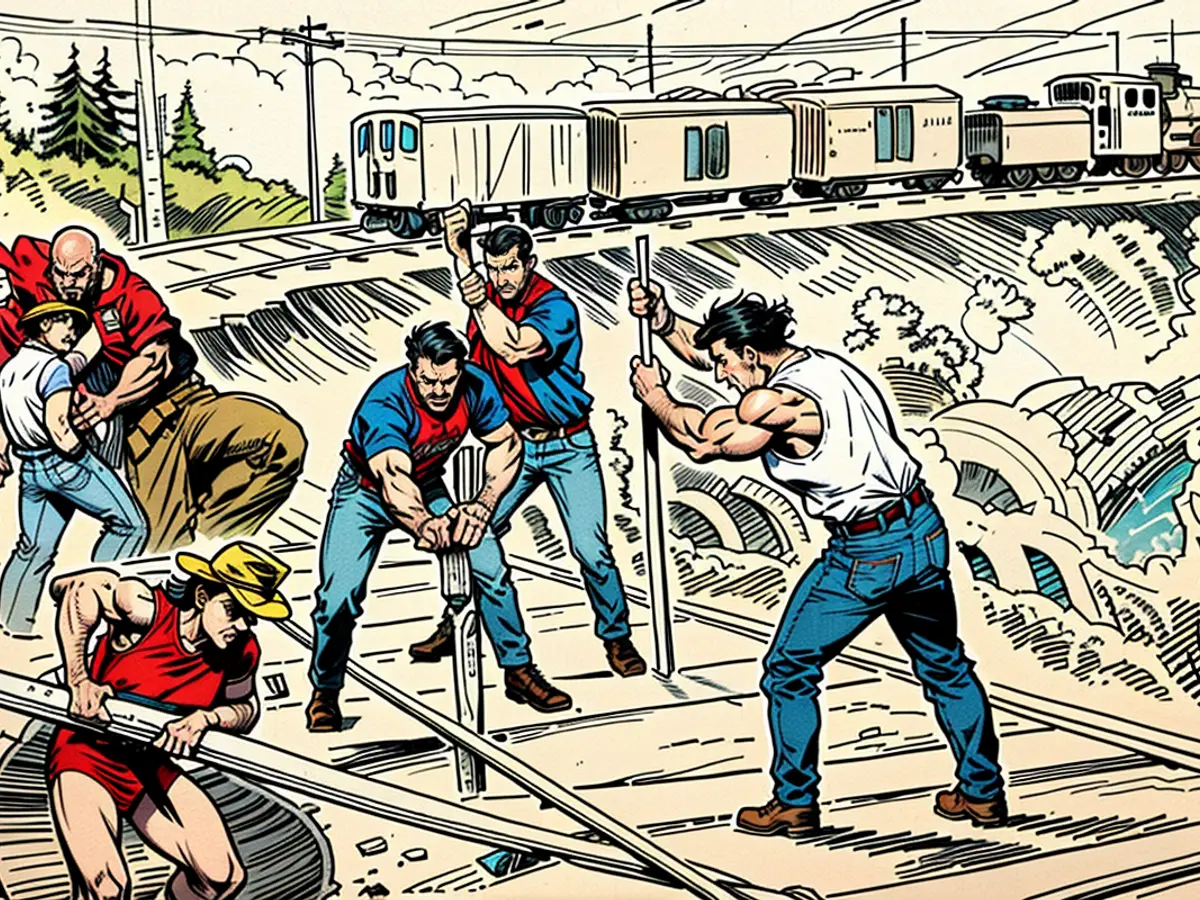 In this illustration provided by the US Army, Union soldiers tear up a track while commandeering a locomotive known as the General that was on its way toward Chattanooga in April 1862. They would stop occasionally along the route to “tear up track, switches, and bridges, inflicting as much damage as possible.”