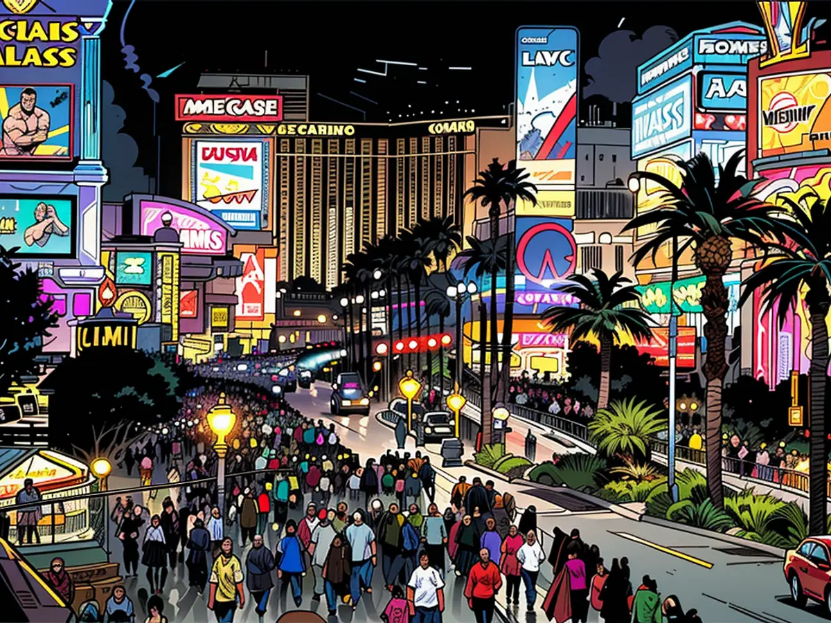 Le Strip de Las Vegas, bondé, se prépare à accueillir 2023 le 31 décembre 2022. Selon l'American...