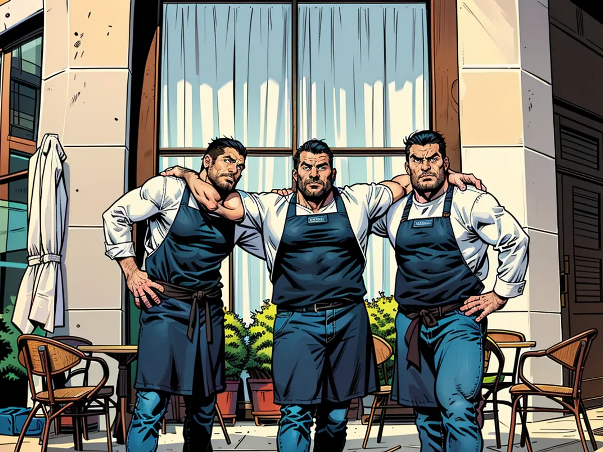 The Orfali brothers outside their restaurant