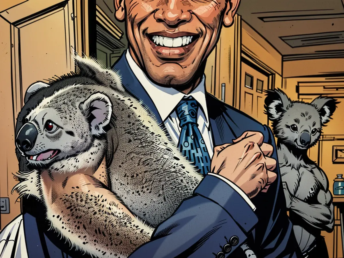 Der damalige US-Präsident Barack Obama ging 2014 in Brisbane mit einem Koala auf Tuchfühlung.