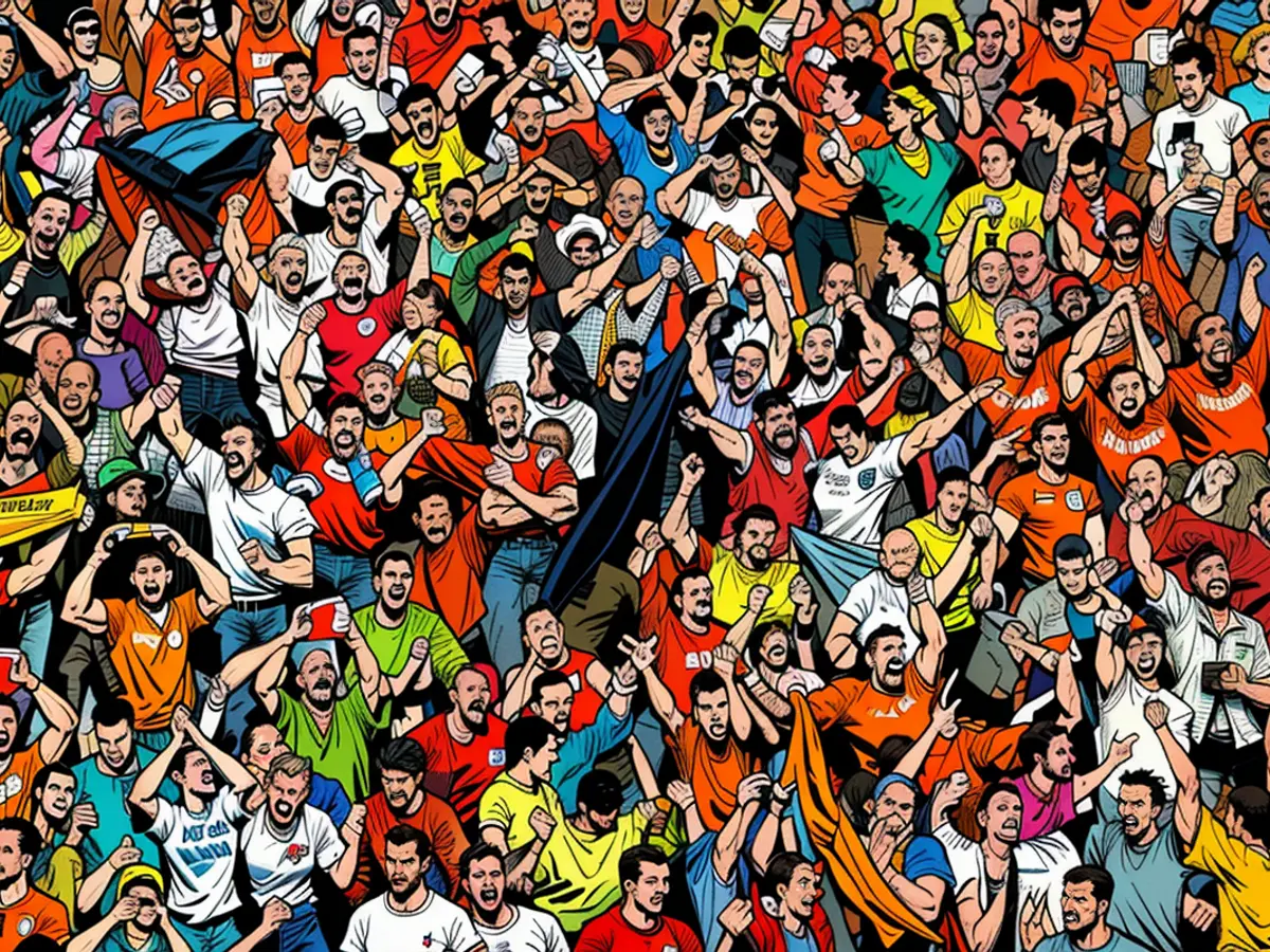 Niederlande-Fans feiern nach einem Euro 2024-Spiel.
