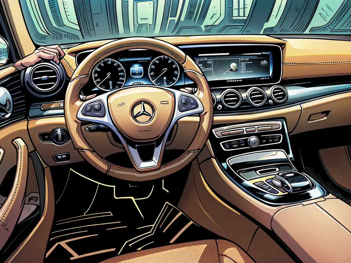 Das Innere der Mercedes E-Klasse ist, wie üblich, elegant hergestellt.