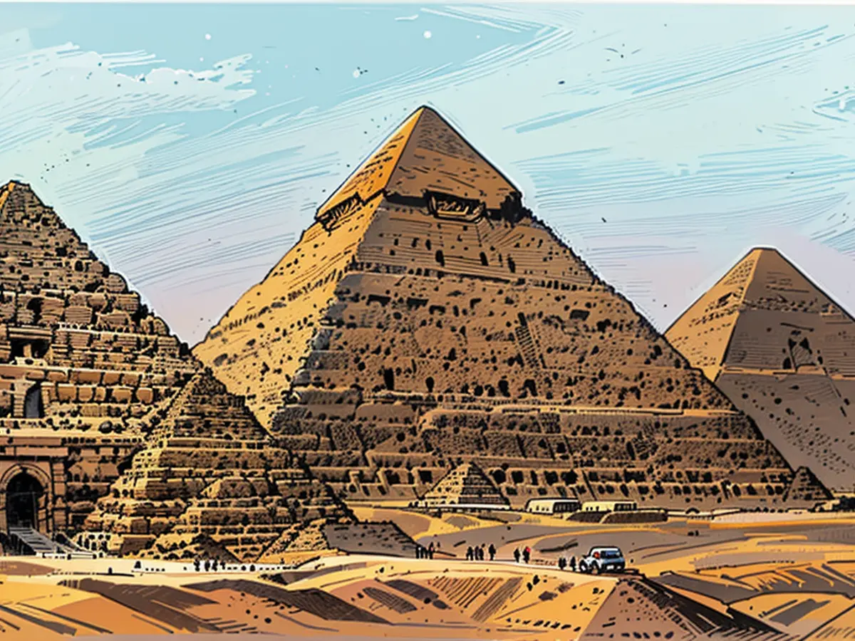 Die Pyramiden von Giza, eine der Weltwunder, noch fünfzig bestehen.