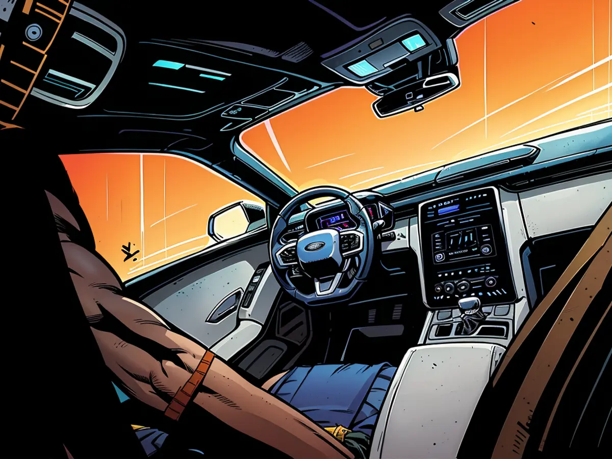 La cabina di guida della nuova Ford Capri è simile a quella dell'Explorer.