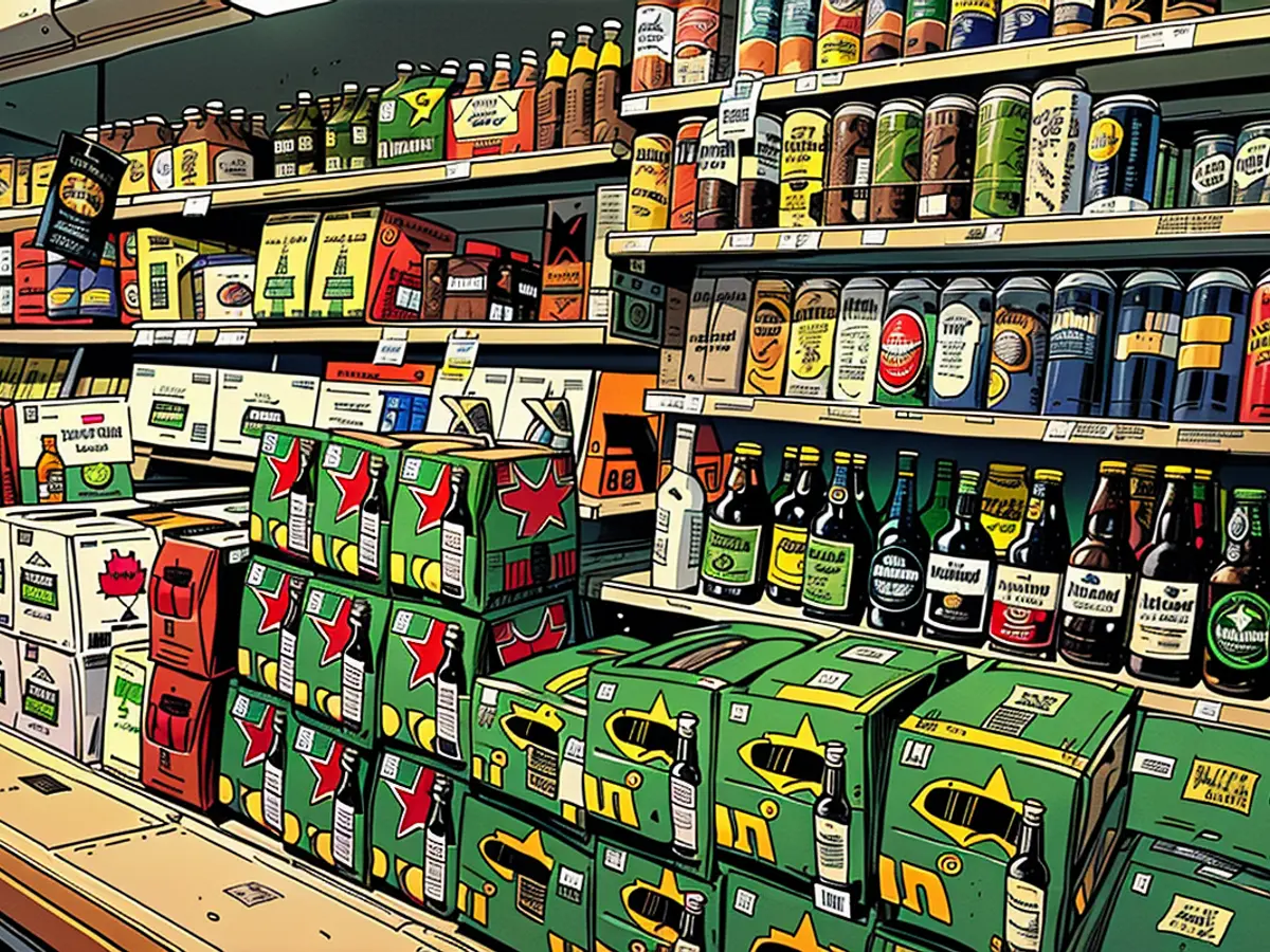 Miami, Florida, supermercado Winn-Dixie, mostrador de cervezas, Heineken.