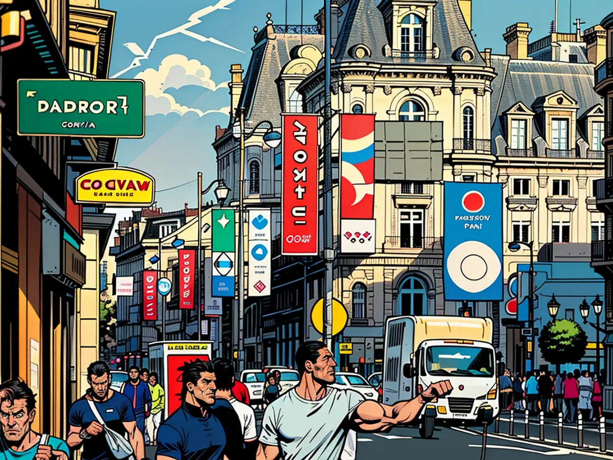 Paris 2024: Flaggen in der Nähe des Hotel de Ville in Paris.