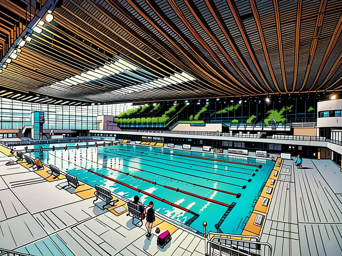 The Aquatics Center has been newly constructed for the Olympics.
