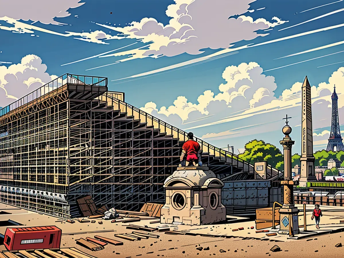 Trabajo de construcción comienza en abril en el sitio del Parque Urbano en el Place de la Concorde.}