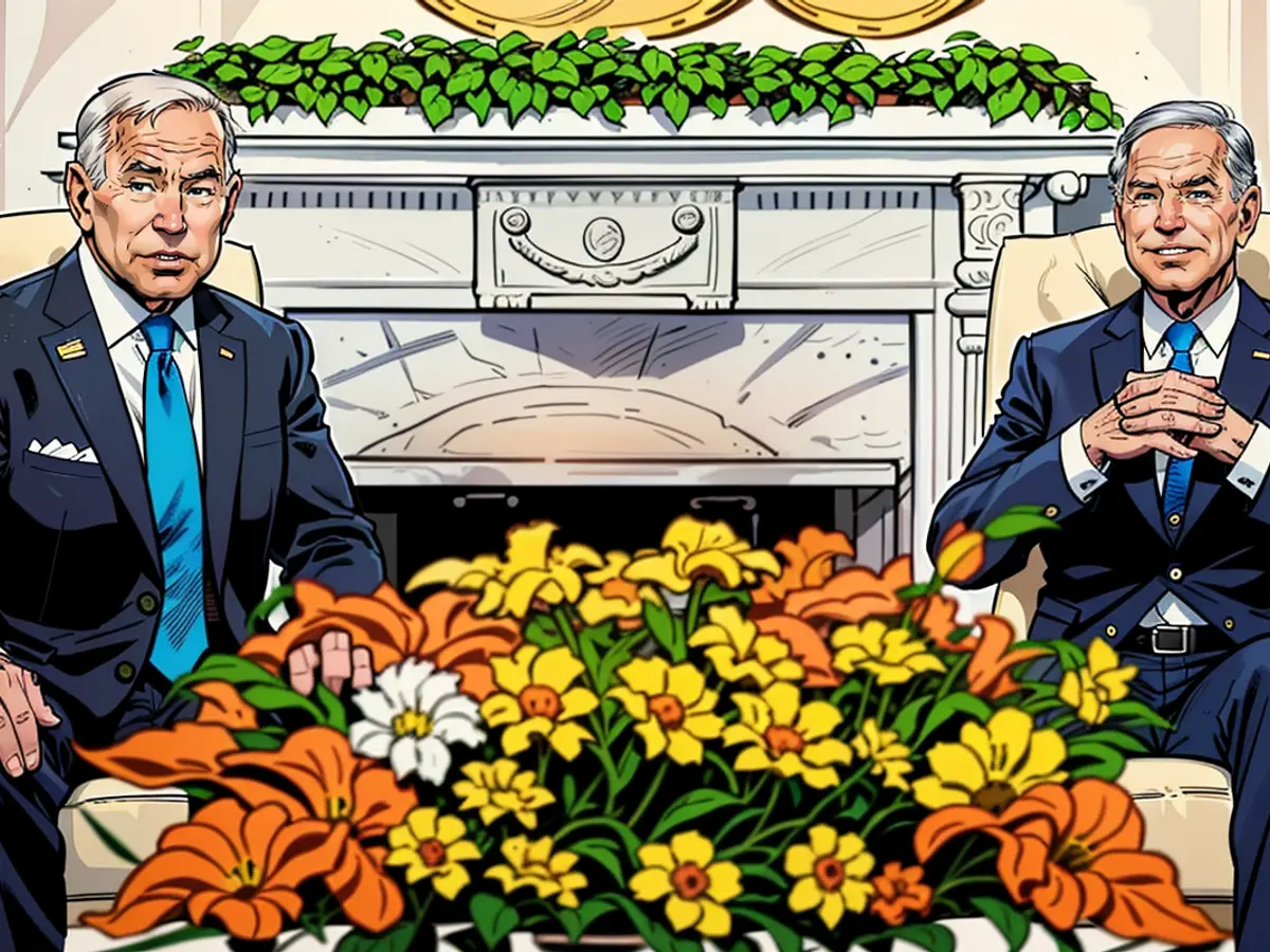 US-President Joe Biden met with the Israeli Prime Minister Benjamin Netanyahu in the Oval Office of the White House.}