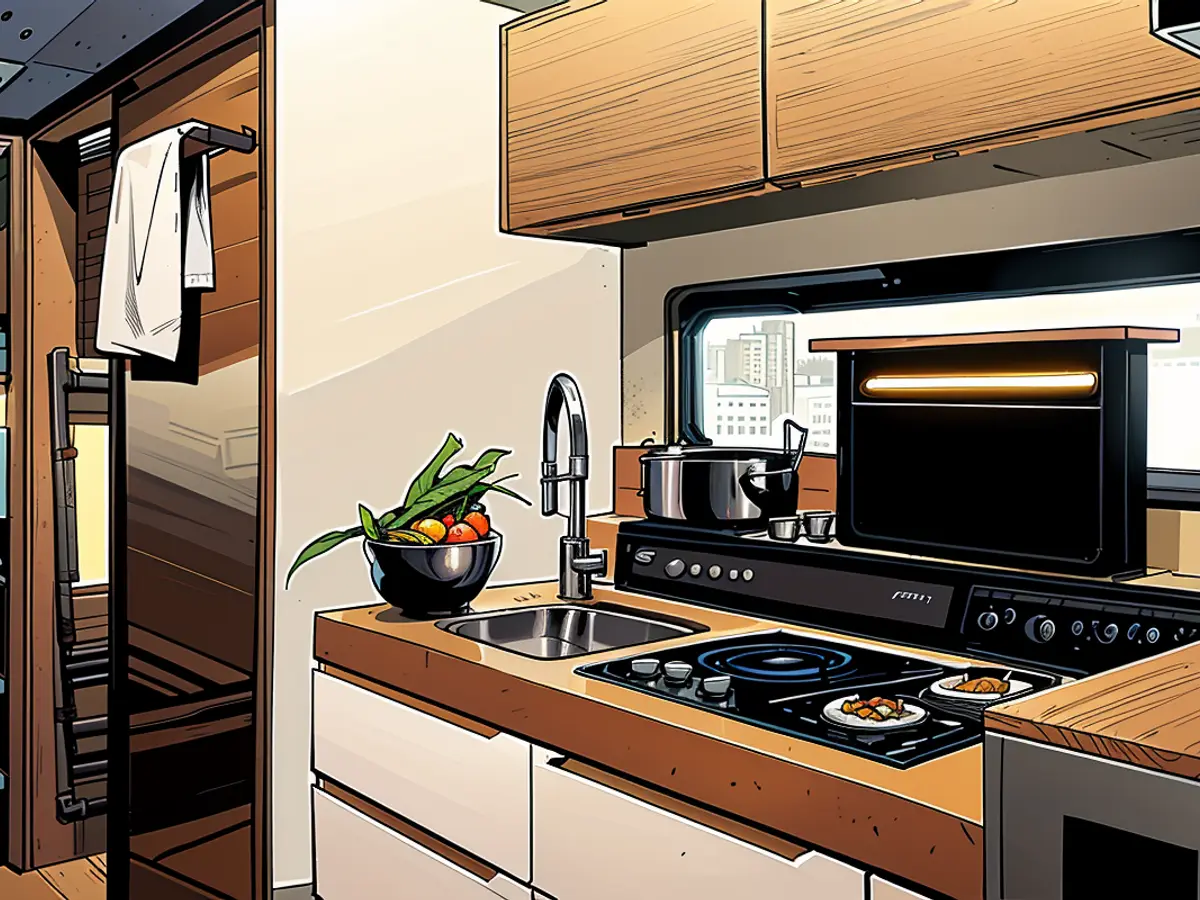 Die Niesmann Arto Küche verfügt über Kochplatten mit Hybrid-Gas-/Strom-Technik.