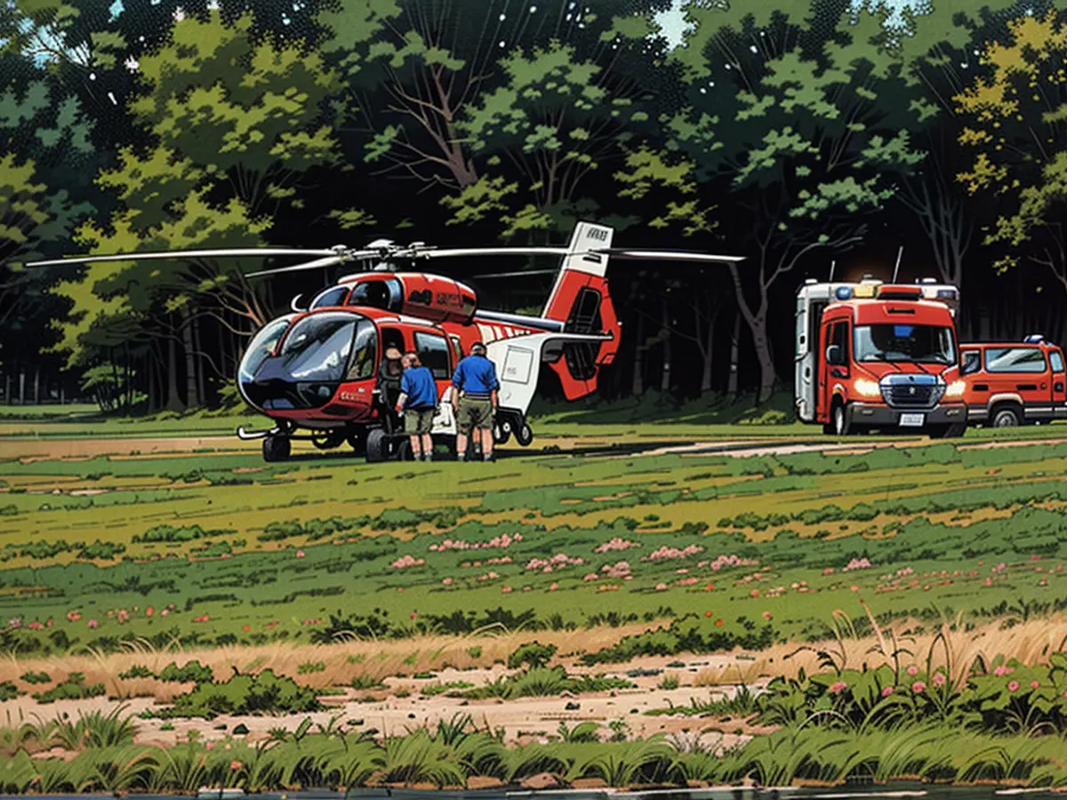 Die Verletzten wurden mit Rettungsh Hubschrauber ins Krankenhaus transportiert.