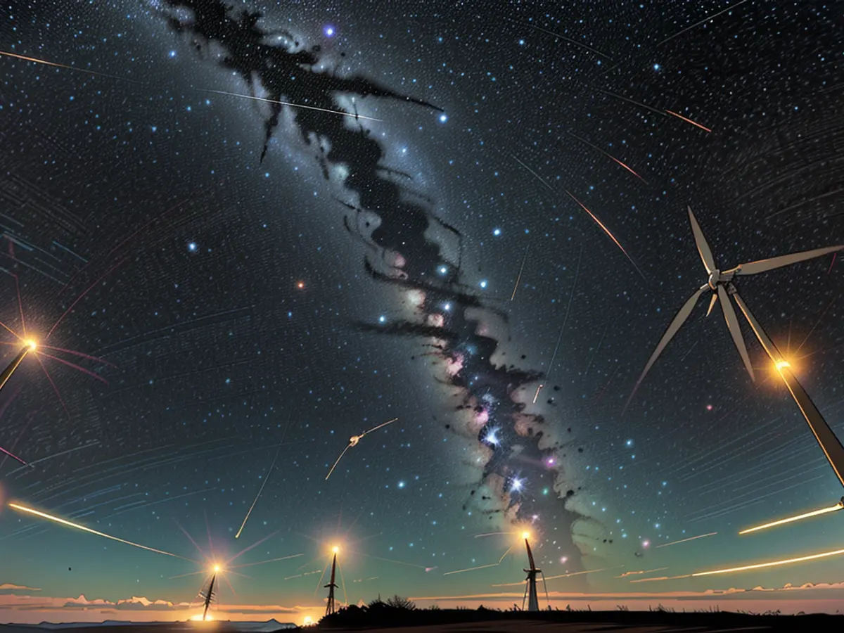 The Milk Way over a wind farm in the Eifel (Image from August 2023).