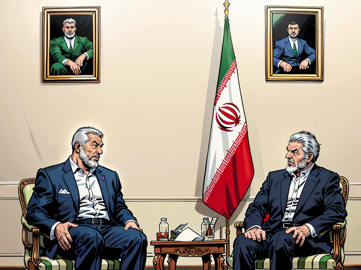 Iranian President Masoud Pezeshkian (right) meets Hamas chief Ismail Haniyeh (left) at the president's office in Tehran, Iran, on July 30, 2024.