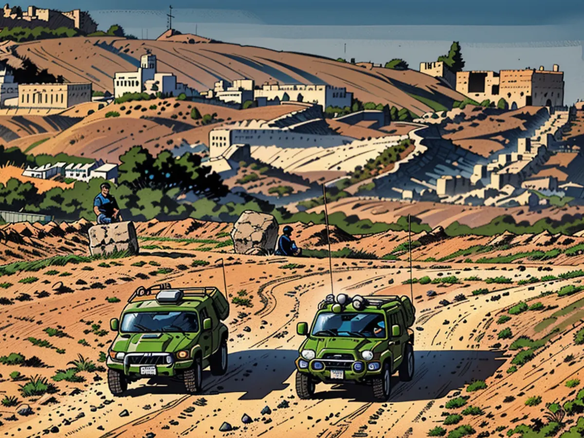 Israeli military vehicles in southern Israel, near the border with Gaza, on December 25, 2023.