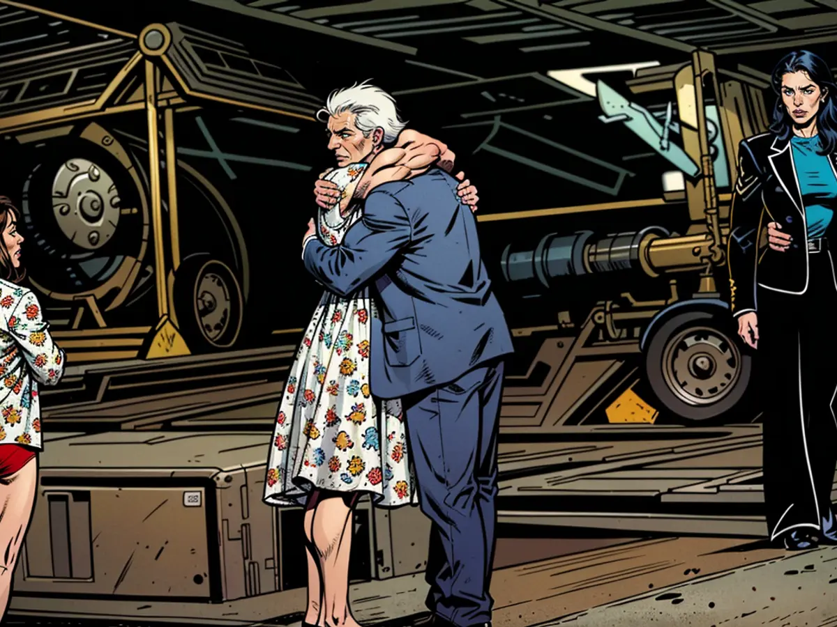 No aeroporto do estado norte-americano de Maryland, os libertados são abraçados por seus familiares: o antigo marine norte-americano Paul Whelan é Receive seu irmã
