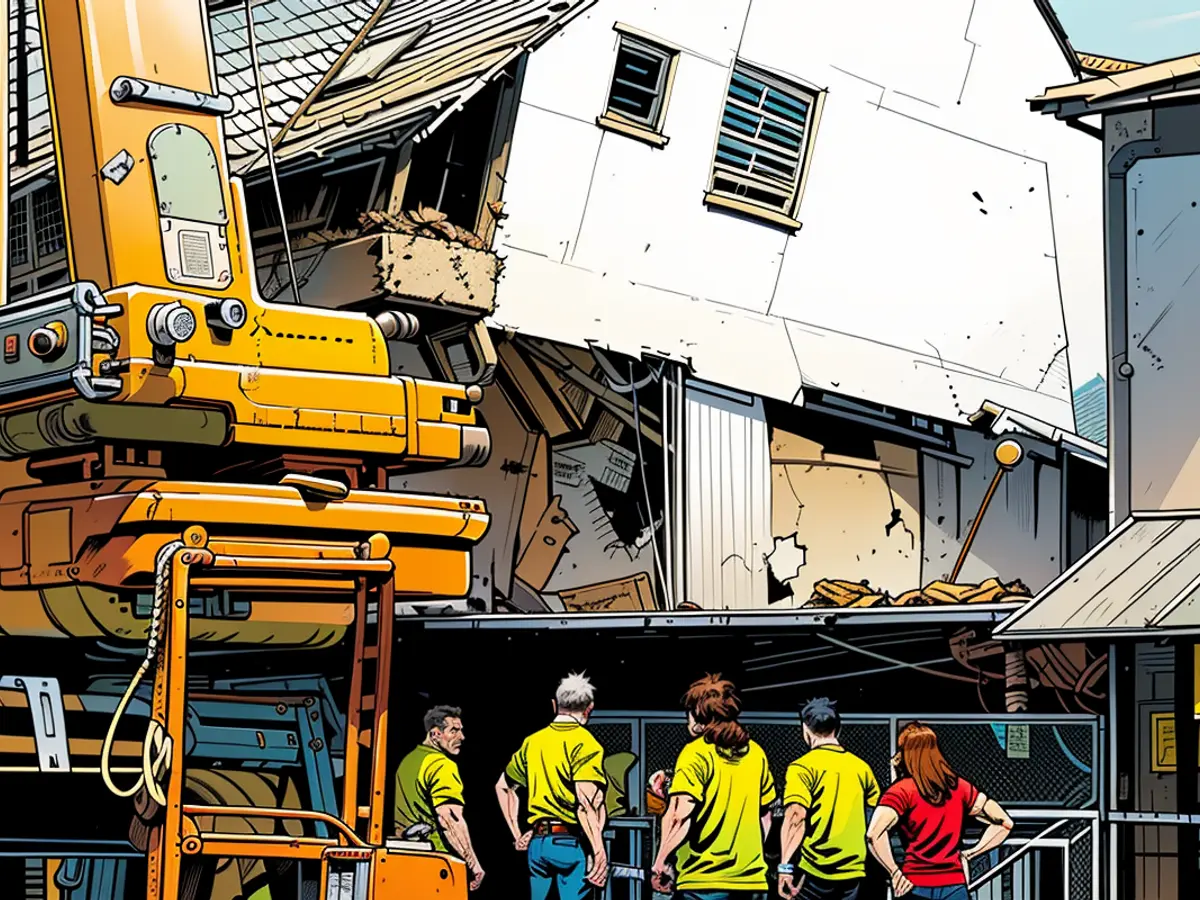 Avaliado: Forças mobilizadas nunca avaliaram a extensão da destruição do hotel na comunidade de Traben-Trarbach.