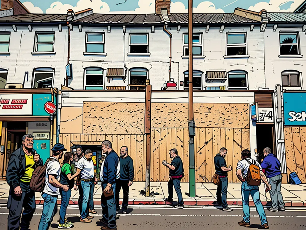 Businesses in Walthamstow had boarded up earlier Wednesday, in preparation for planned far-right protests.