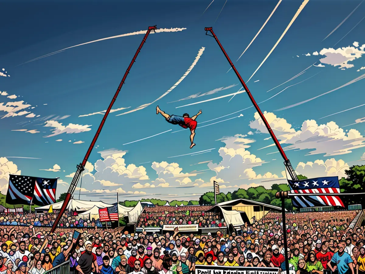 Las personas se reunen para un mitin de campaña del expresidente Donald Trump en la Feria Beaumont en Butler, Pensilvania, 13 de julio de 2024.