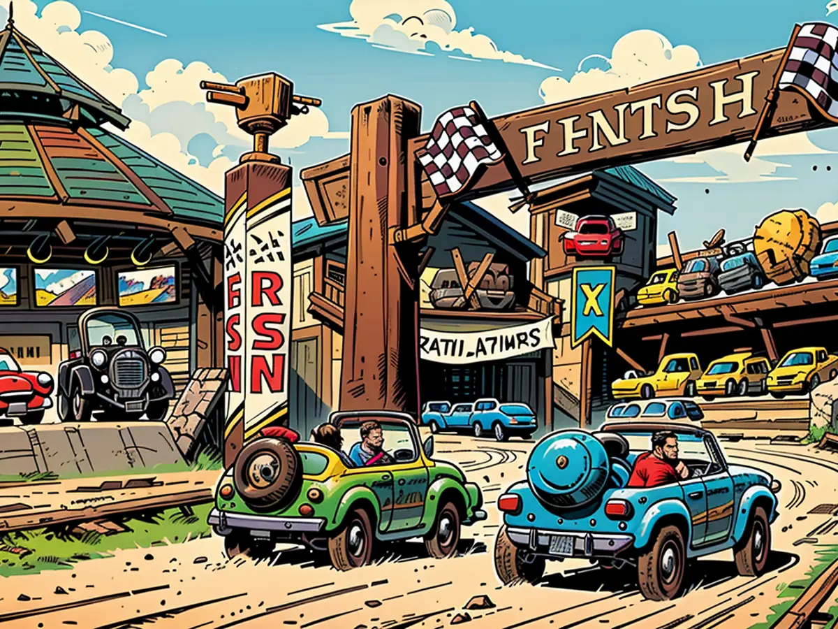 Artist concept for an attraction at a new “Cars”-themed area coming to Frontierland at Disney’s Magic Kingdom.