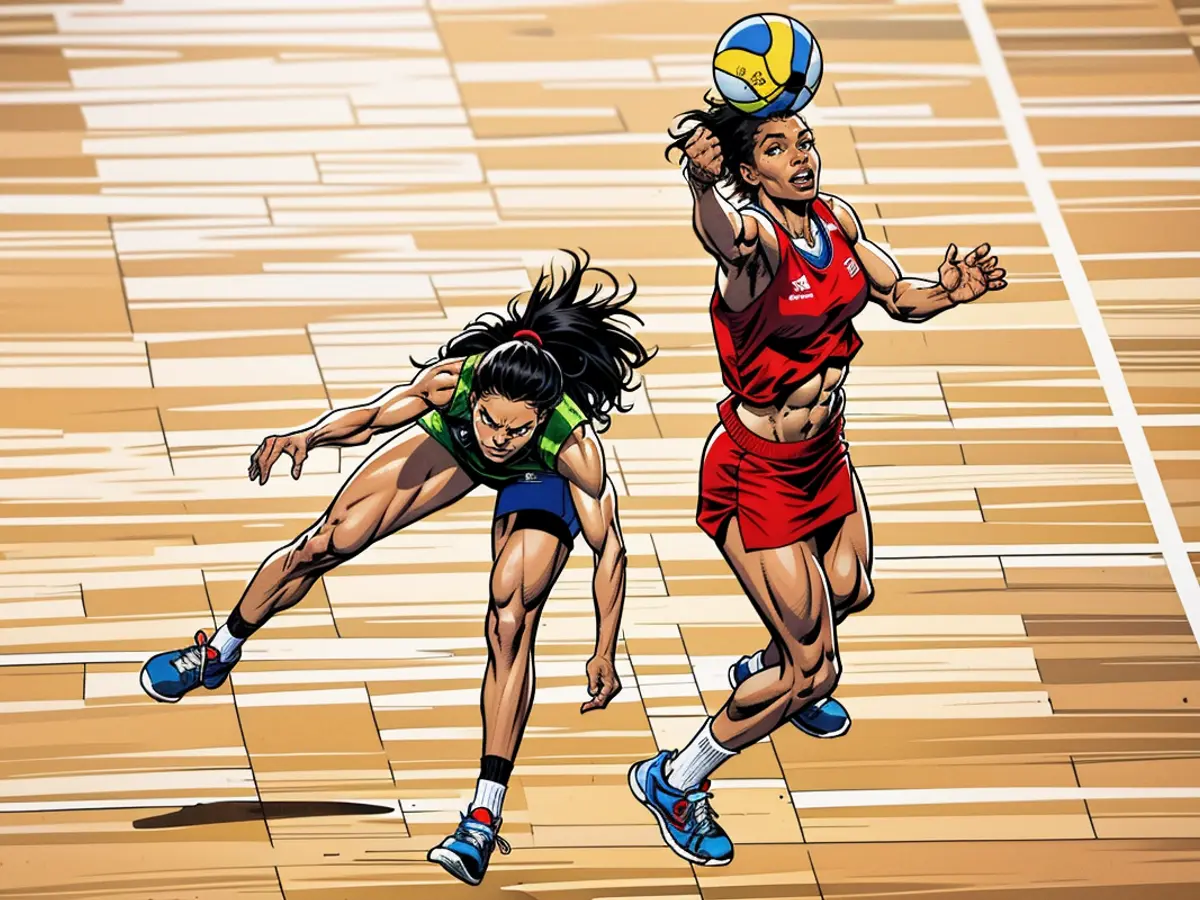 Serena Guthrie of England and Khadijah Williams of Jamaica battle for the ball during the Netball Bronze Medal Match between England and Jamaica at SECC Precinct during day eleven of the Glasgow 2014 Commonwealth Games on August 3, 2014 in Glasgow, United Kingdom.