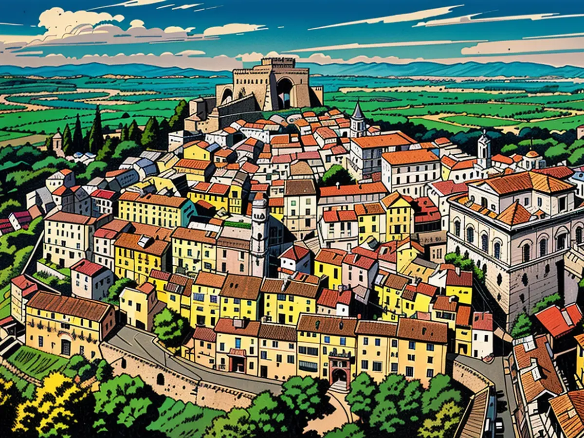 Topped by the Orsini castle, Soriano nel Cimino is in the Tuscia area of Italy, north of Rome.