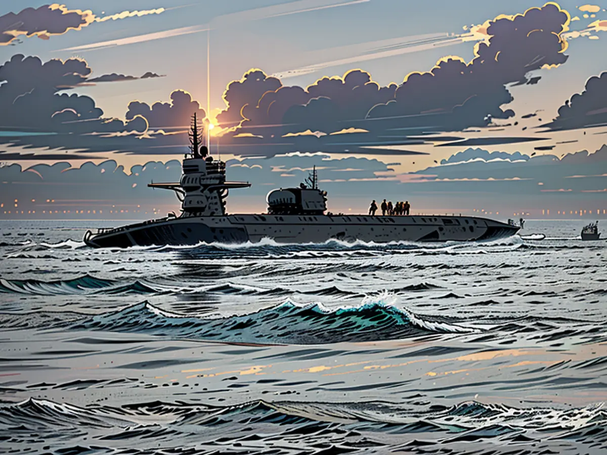 The USS Georgia transits the Persian Gulf, outbound from a sustainment and logistics visit in Manama, Bahrain, on December 27, 2020.