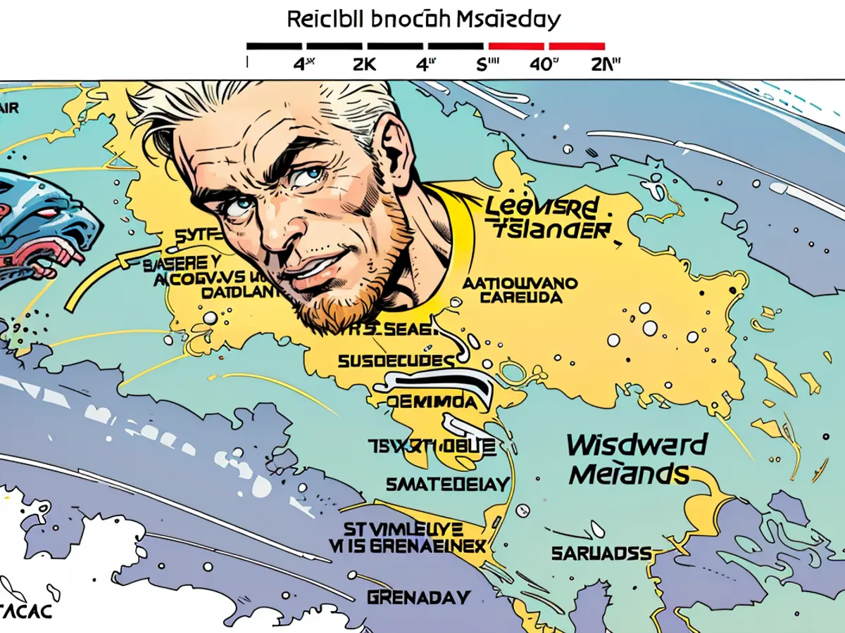 Erwartete Niederschlagsmengen von Montag bis Donnerstag.