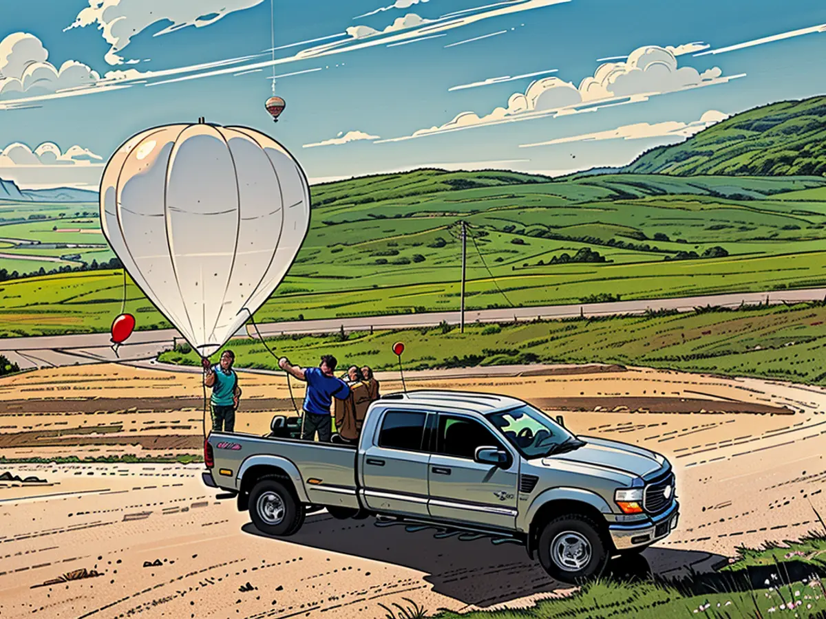 Les ballons peuvent être lancés à partir de l'arrière d'un camionnette en moins de 10 minutes.