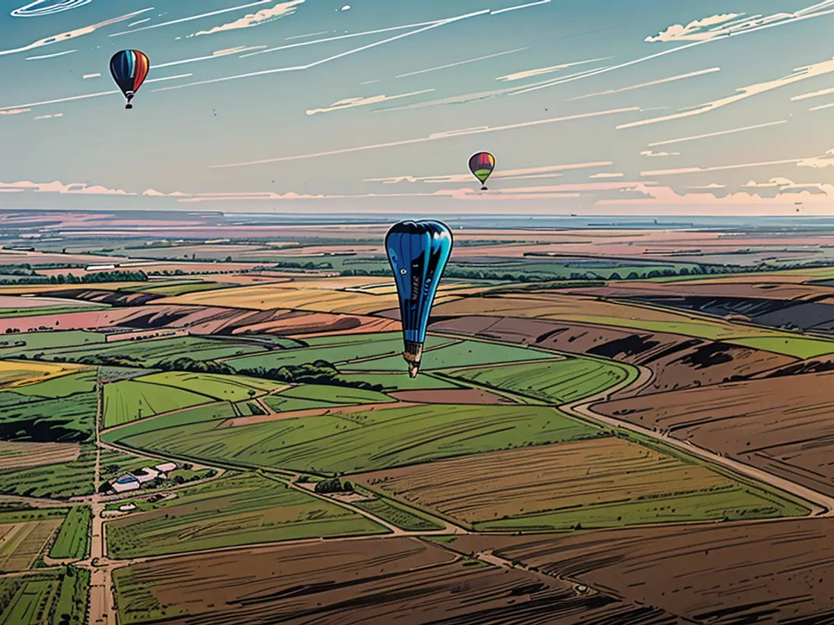 A balloon is launched from Briggsdale, Colorado, during a test flight in 2022.