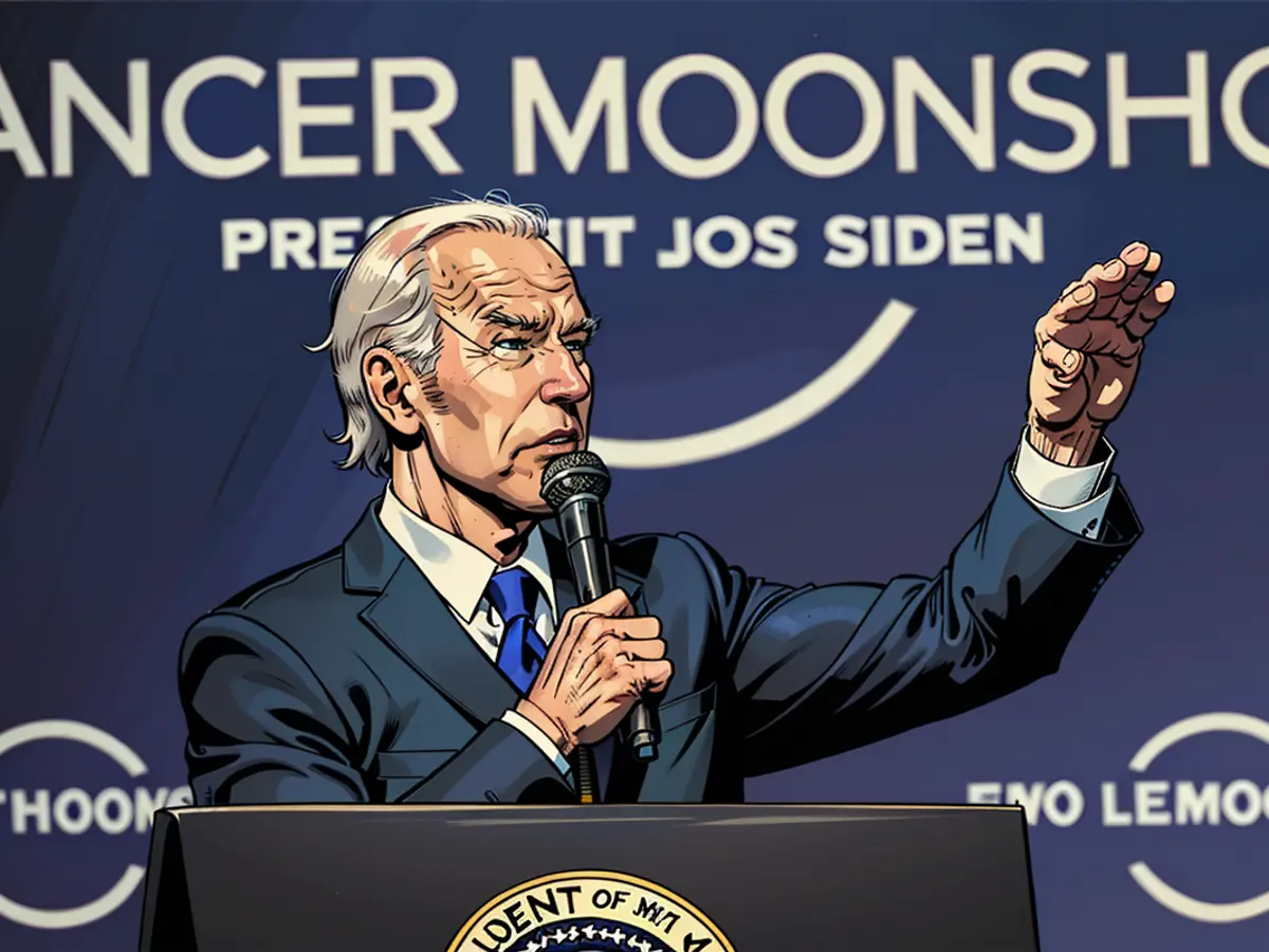 President Joe Biden speaks about the Cancer Moonshot initiative at the John F. Kennedy Library and Museum on September 12, 2022, in Boston.