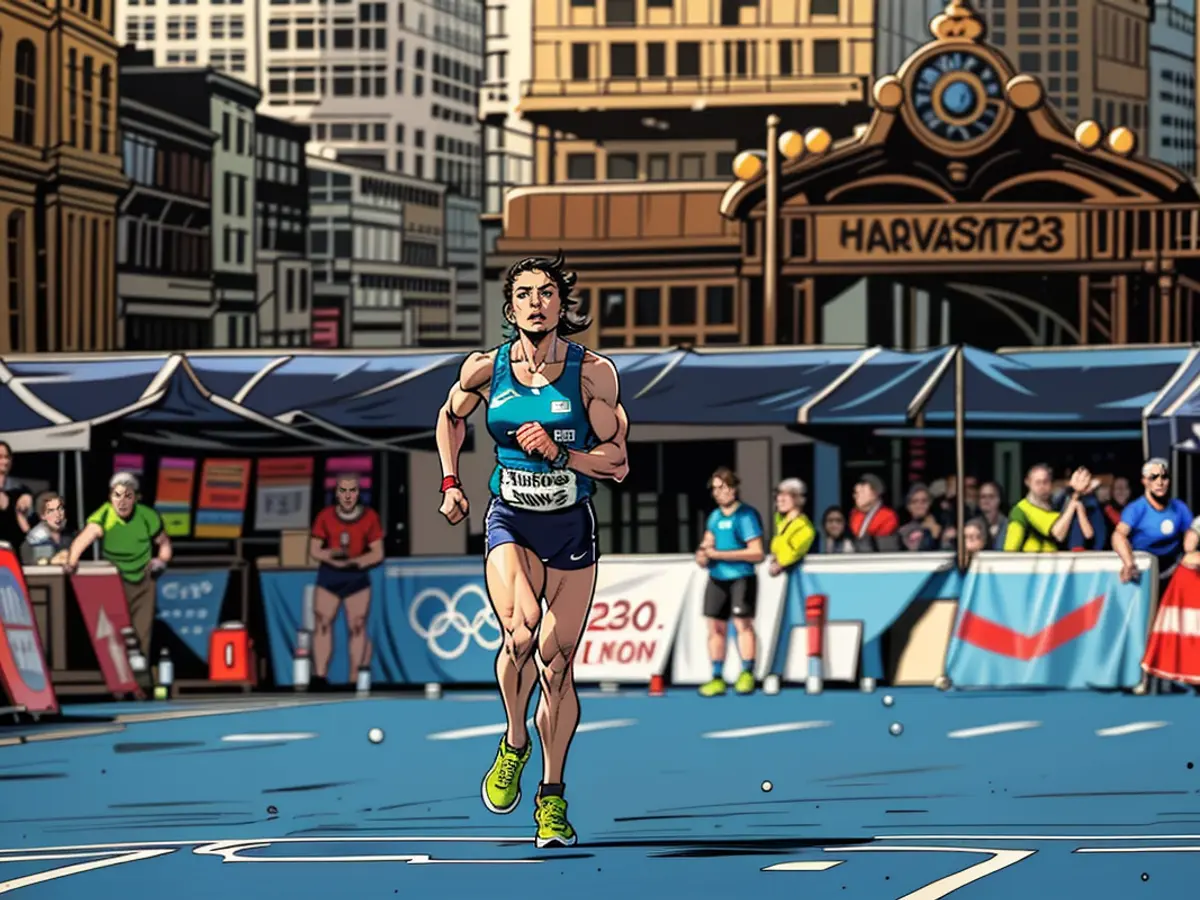 Harvey terminou o maratona olímpica feminina em 78º lugar com um tempo de 2:51:03