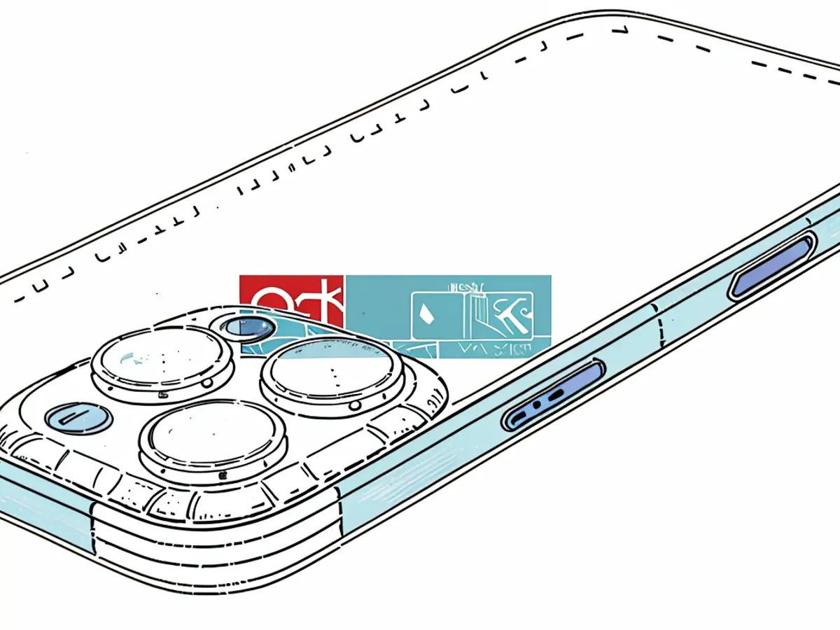 Noرقاء blueprint autentico, um botão de captura fresco é claramente posicionado abaixo do interruptor de alimentação.