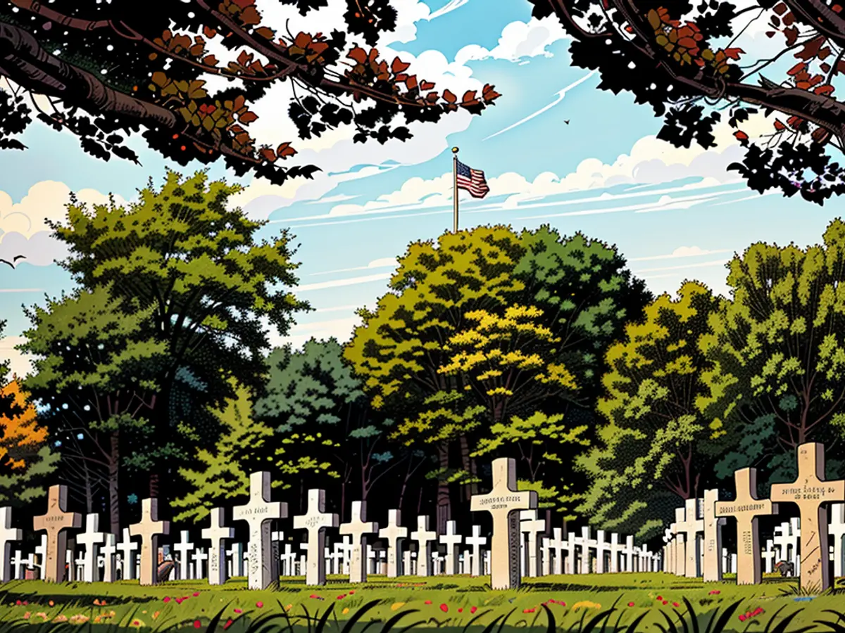 Dieses 26,4 Hektar große Friedhof ehrt etwa 10.000 amerikanische Militärangehörige, die während des Zweiten Weltkriegs starben.