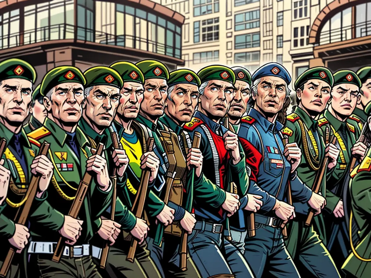 Chinese-style marching demonstration by Russian military personnel on May 9th, 2021