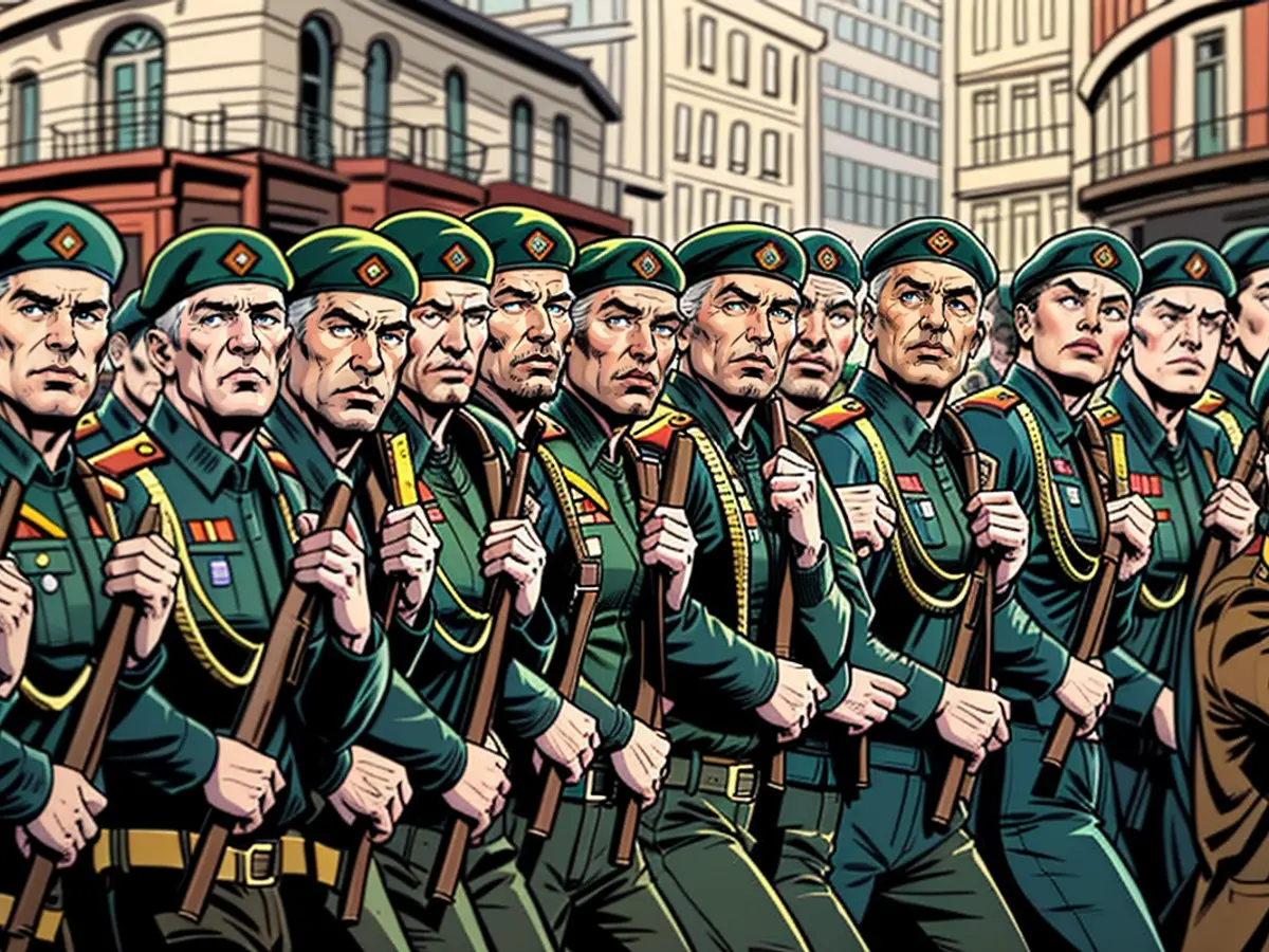 Les troupes russes participant à la parade militaire du 9 mai 2021