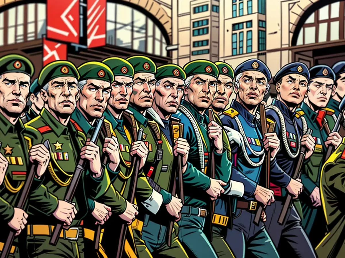 Russian military personnel participating in the ceremony on May 9th, 2021