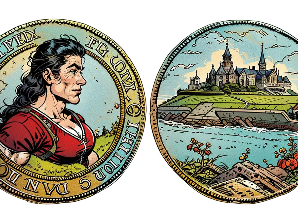 A 17th-century Norwegian coin, honoring King Frederik, was purchased for a staggering 432,000 euros, equivalent to approximately $481,000. The coin's reverse side features an artistic representation of Akershus Castle, situated in Oslo, with the backdrop of the ocean.