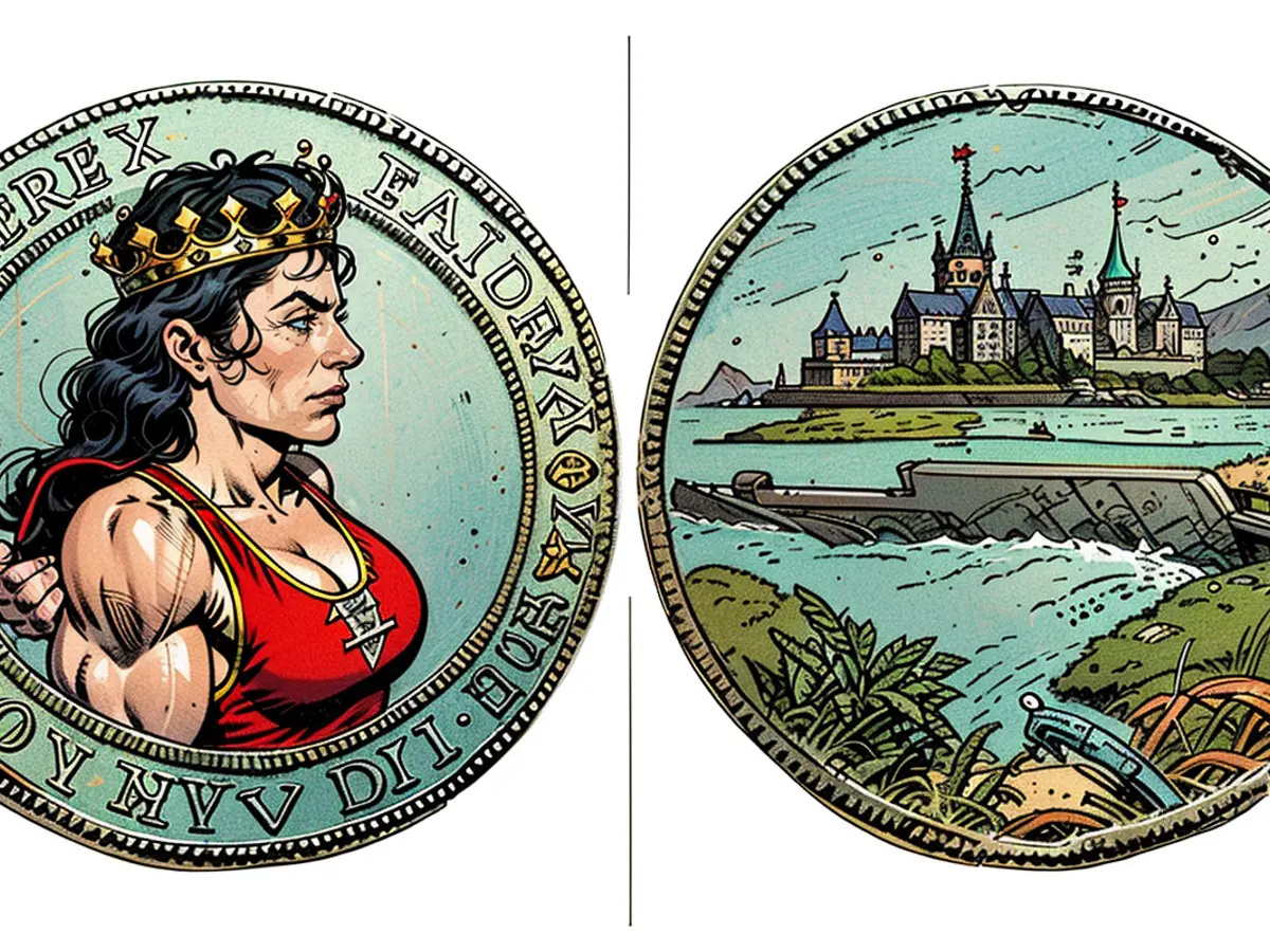 A 17th-century Norwegian monetary piece, honoring King Frederik, fetched a price of 432,000 euros, equating to approximately $481,000. The coin's reverse showcases a depiction of Akershus Castle in Oslo, notably surrounded by the ocean.