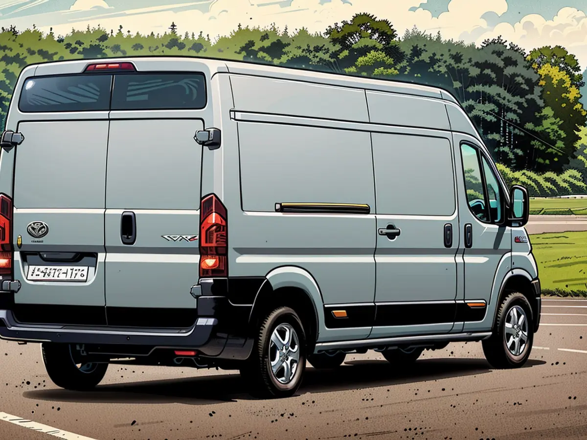 Die Hintertür trägt das Label 'Electric', was die einzigartige Antriebsstrategie des Toyota Proace Max Electric kennzeichnet.