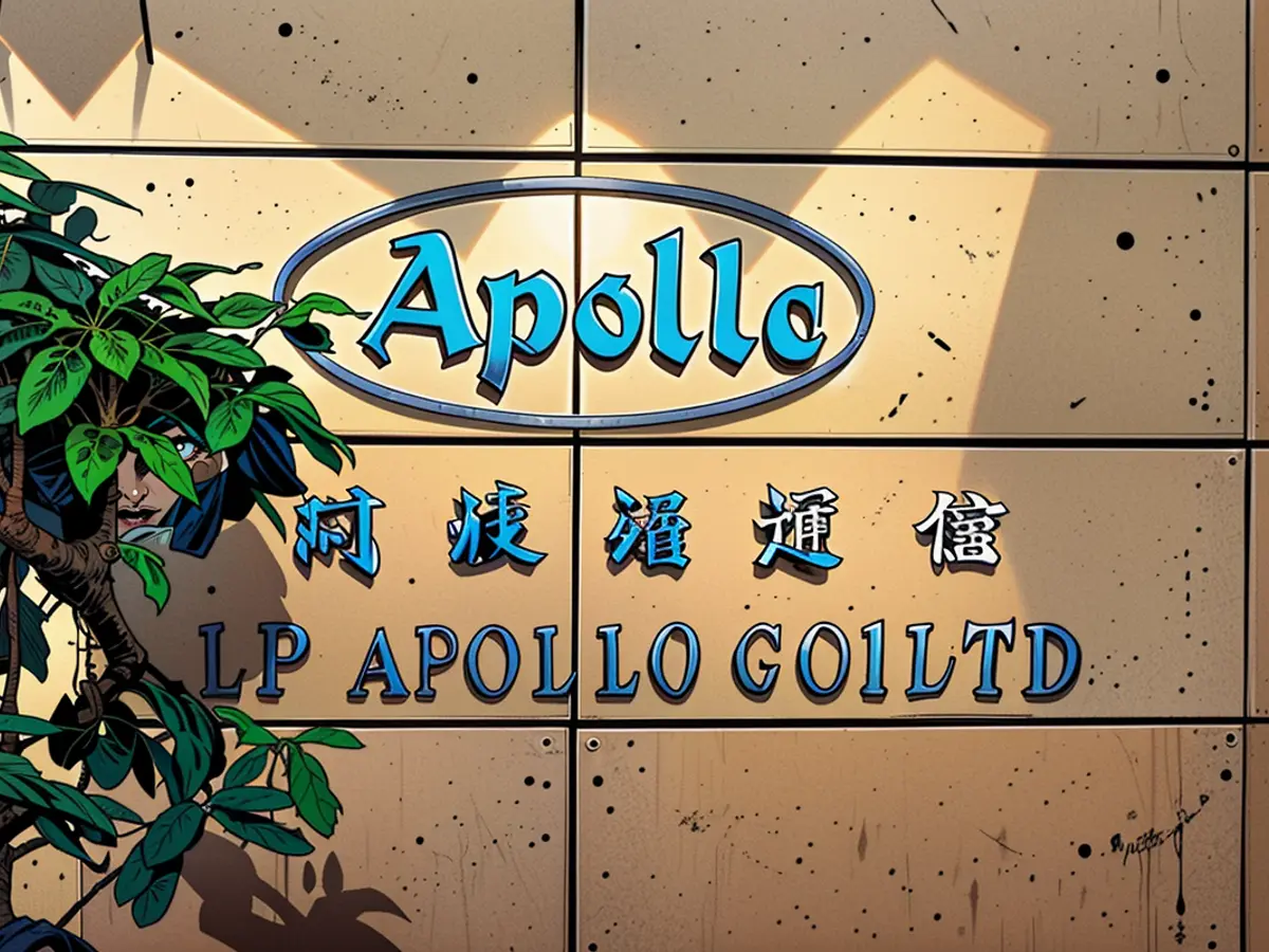 Gold Apollo, a Taipei-based organization, displays its emblem at its headquarters in New Taipei City, on September 18.