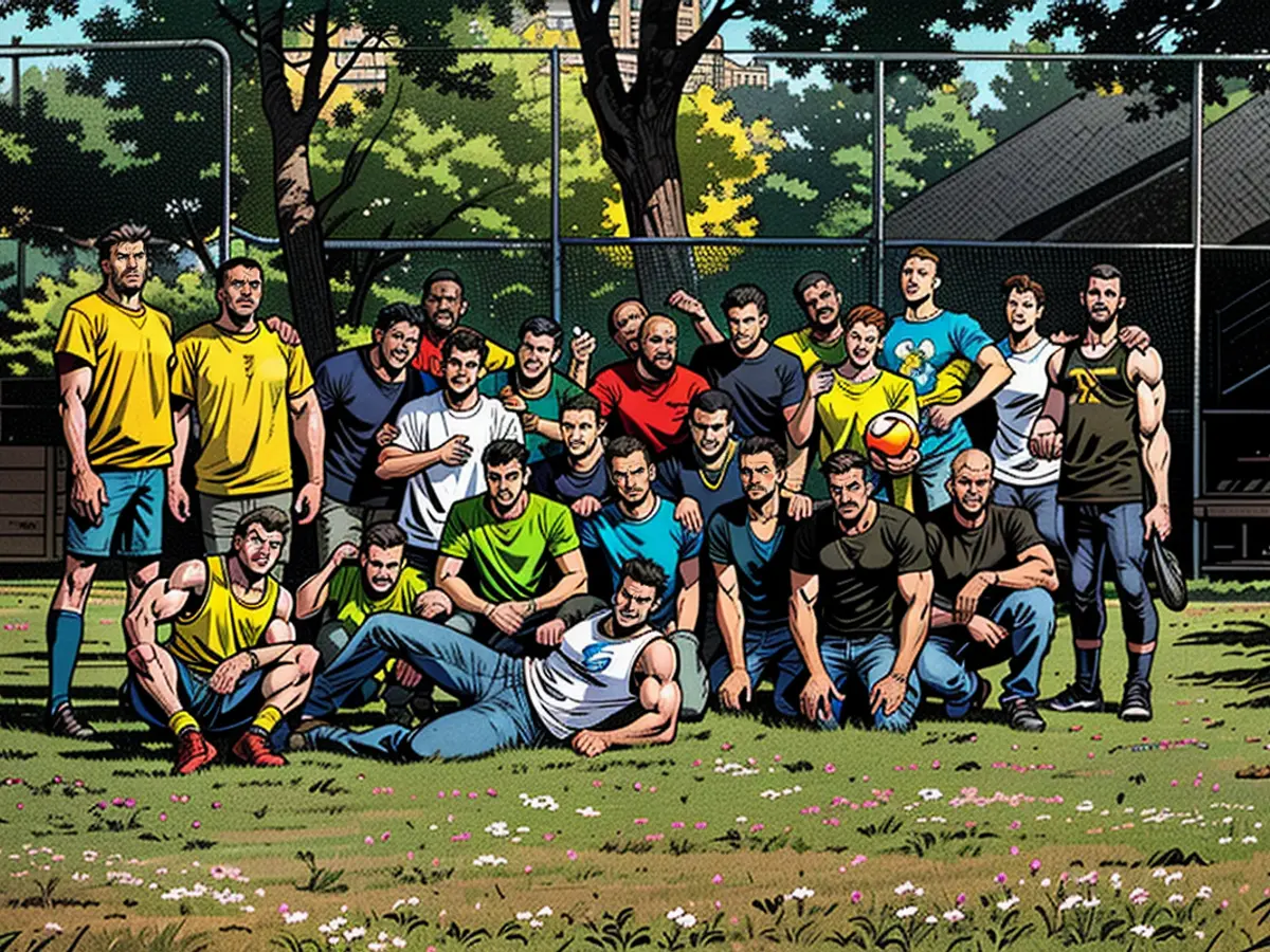 Aprovados do FC Novatos e atletas do ensino médio, junto com os organizadores, capturam uma foto coletiva.