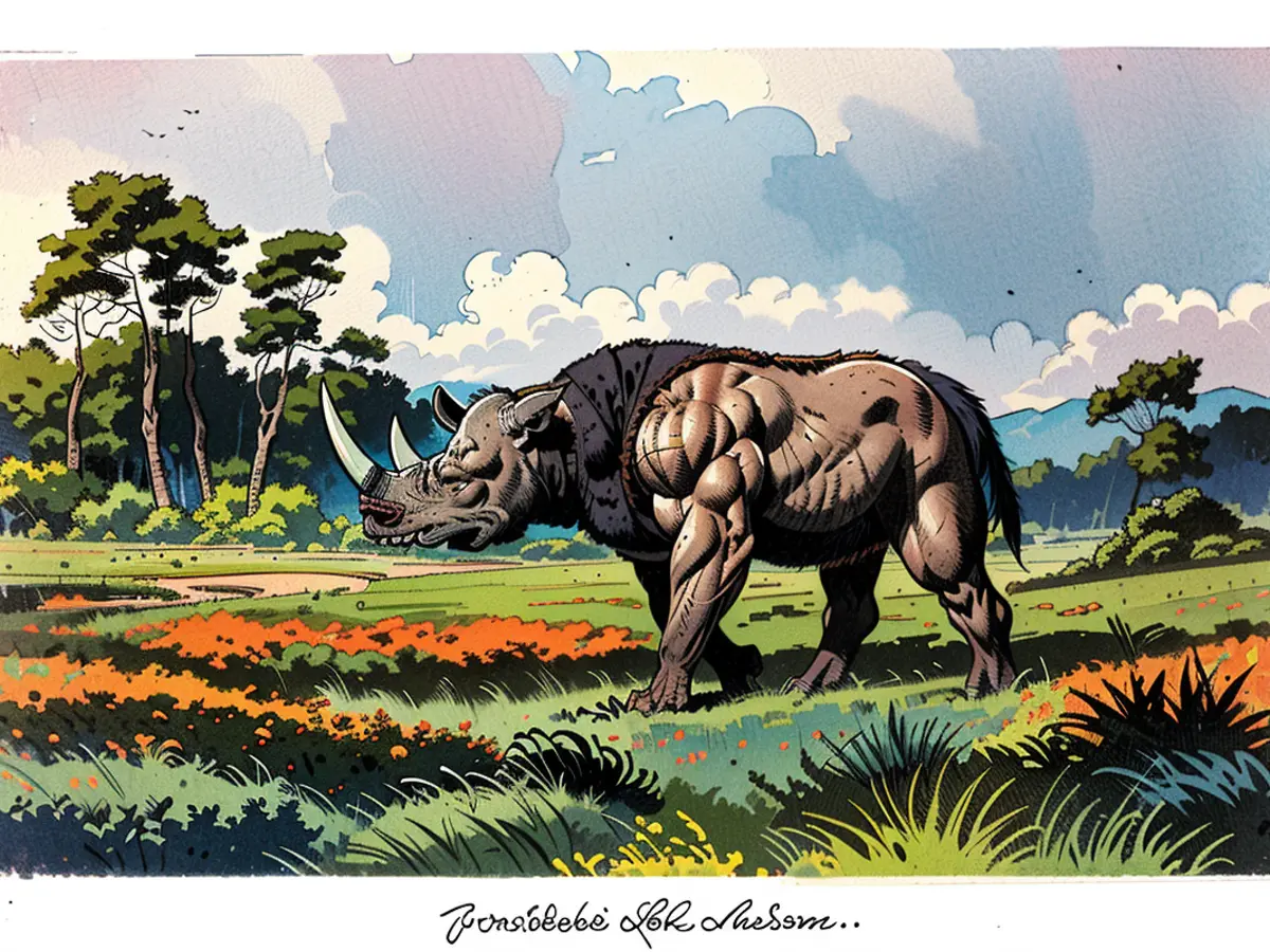 A depiction of the erstwhile hairy rhinoceros.