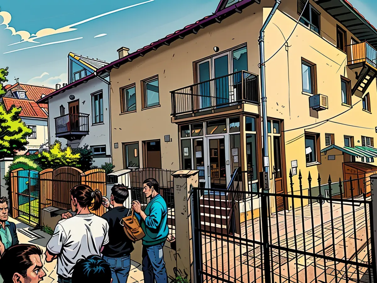 Journalists congregated at the listed residence of BAC Consulting in Budapest, Hungary, on September 18, 2024.